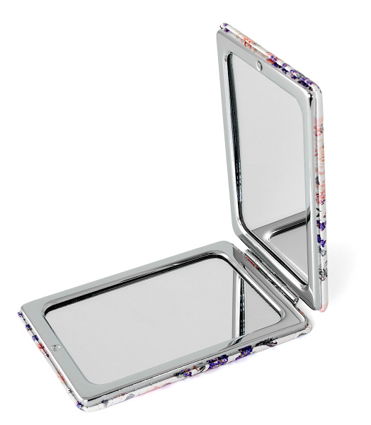 Фото Зеркало компактное Weisen WSPK-141-1 Розы, прямоугольное, 8,5х6,2 см (Зеркала карманные)