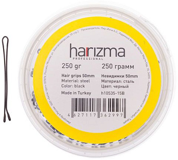 Невидимки harisma h10535-15B прямые, 50мм, черные, 250 гр.