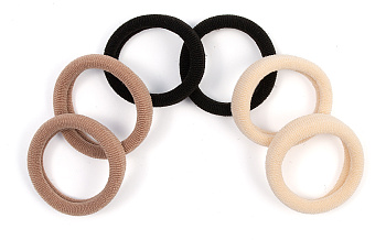 Резинки для волос Weisen WS-2446-1-13 Mix mini, черный/мокко/бежевый, 6 шт.