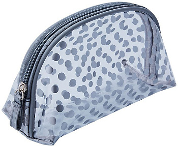 Косметичка Dewal Beauty BG-12grey серия "Горох"