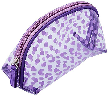 Косметичка Dewal Beauty BG-12purple серия "Горох"