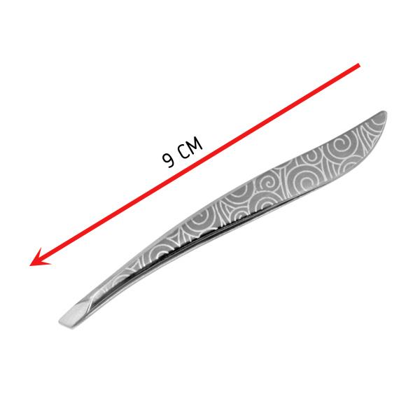 Фото Пинцет для бровей Weisen WSK-715 Серебро, скошенный, с узорами, 9 см (Пинцеты для бровей)