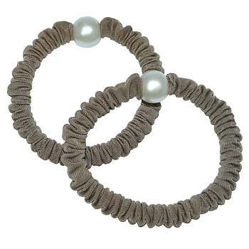 Резинки для волос Weisen WSRJ-1245-3 с жемчужиной, коричневые, 2 шт.