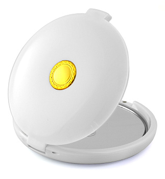 Зеркало компактное Weisen AL-2063-White, 12Х увеличение, d 10 см, белое