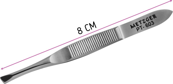 Фото Пинцет для бровей Metzger PT-603-S, скошенный (Пинцеты для бровей)