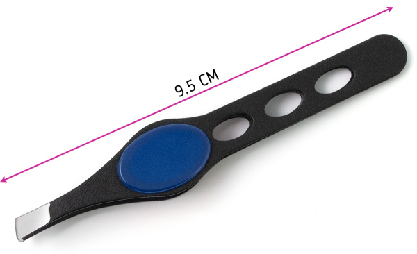 Фото Пинцет для бровей Weisen RRK-1046Blue скошенный, 9,5 см, синий (Пинцеты для бровей)