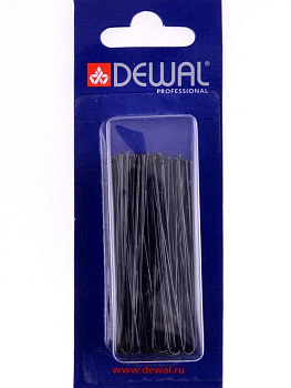 Шпильки для волос Dewal SLT60P-1/60 прямые 60 мм на блистере черные, 60 шт.
