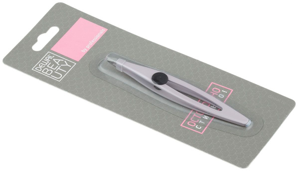 Фото Пинцет косметический Dewal Beauty TW-65C с силиконовой вставкой, 9,5 см (Пинцеты для бровей)
