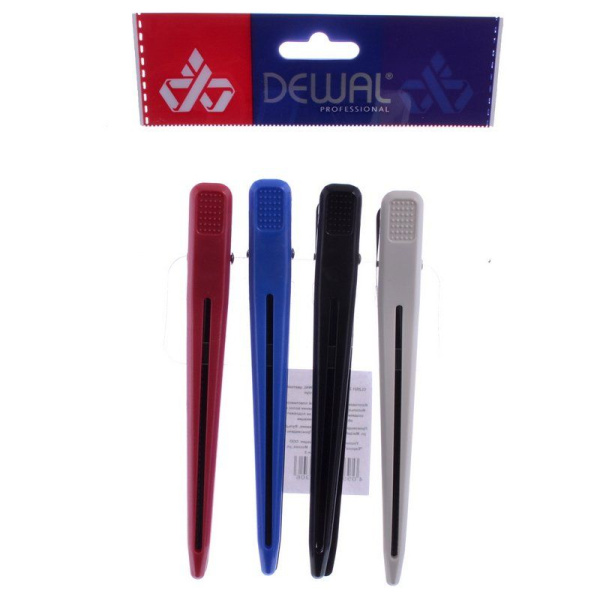 Фото Зажимы для волос Dewal JB0022 12,4 см, 4 шт. (Зажимы)