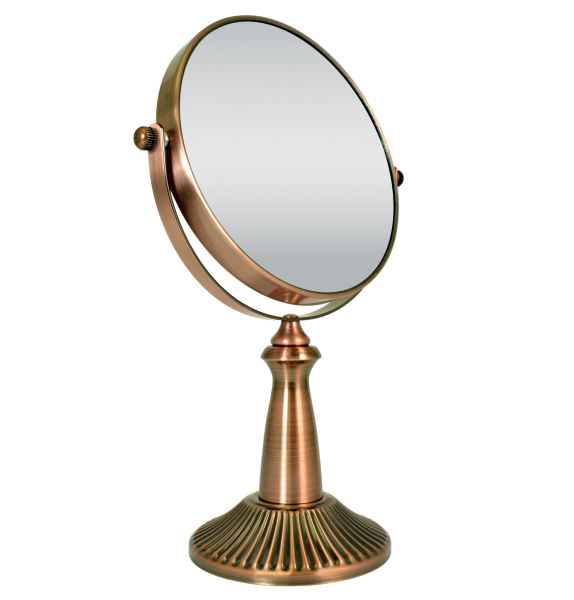 Фото Зеркало настольное Weisen WS-C47B-RB, бронза, 10Х-увеличение, d 15 см, h 28 см (Зеркала настольные)