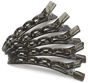 Зажимы для волос Dewal Beauty DBCH49black/transparent, 5 шт.