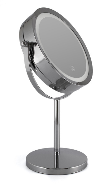 Фото Зеркало косметическое Weisen BIC-1123-H, настольное с подсветкой, 2Х-увеличение, d 17 см, h 33 см (Зеркала с подсветкой)
