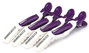 Зажимы для волос Dewal Beauty DBCH36white/purple, 4 шт.