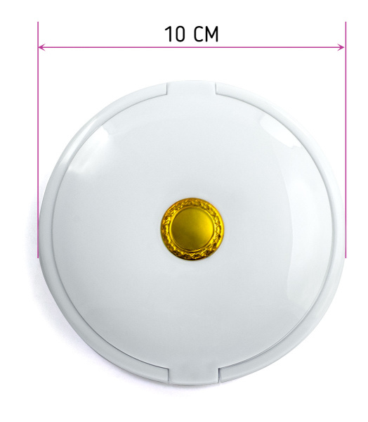 Фото Зеркало компактное Weisen AL-2063-White, 12Х увеличение, d 10 см, белое (Зеркала карманные)