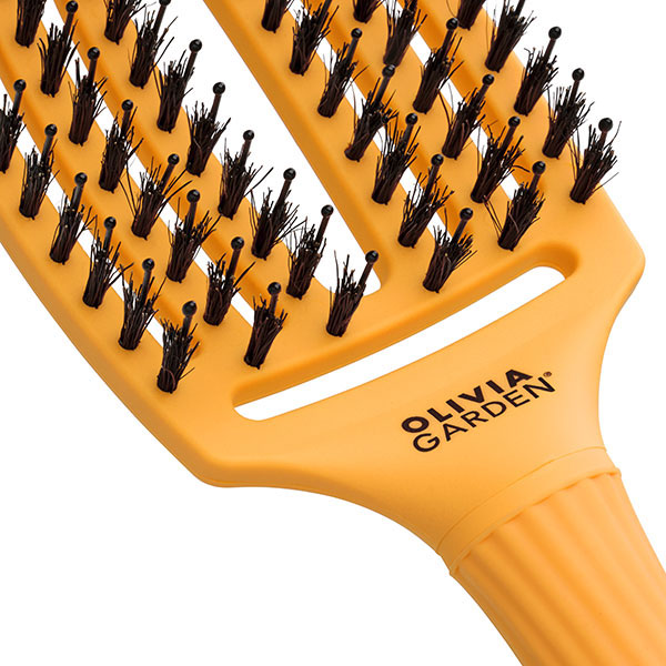 Фото Щетка продувная Olivia Garden Fingerbrush Care Iconic Boar&Nylon ID1836 YELLOW SUNSHINE (Расчёски и щётки)