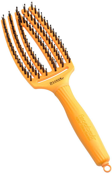 Фото Щетка продувная Olivia Garden Fingerbrush Care Iconic Boar&Nylon ID1836 YELLOW SUNSHINE (Расчёски и щётки)