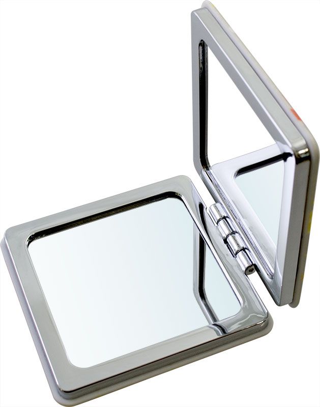 Зеркало дуэт. Зеркало Weisen BT-5009. Зеркало* BT 5009 s3/c Silver компакт. 10-Кр.ув. (12/72). Зеркало компактное. Косметическое зеркало компактное.