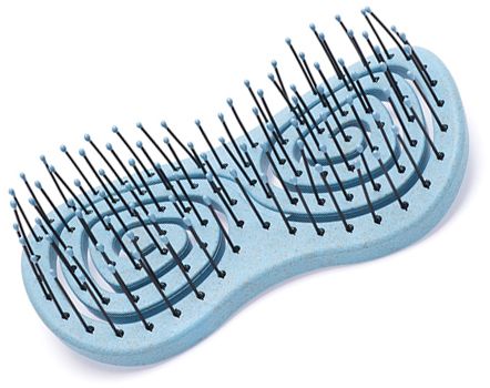 Фото Щётка массажная Dewal Beauty Eco-Friendly DBEF35-light blue с нейлоновым штифтом, форма бабочка (Расчёски и щётки)