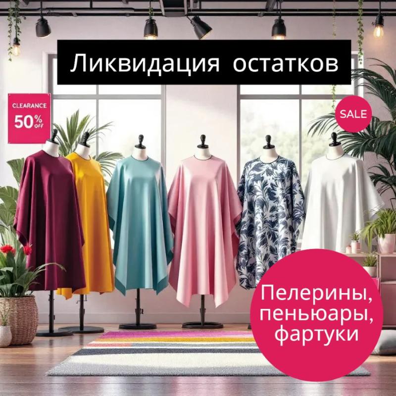 Последние экземпляры:  Снизили цены на 50% на пеньюары и фартуки для окрашивания