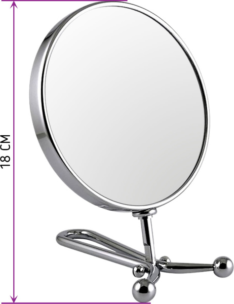 Фото Зеркало косметическое Weisen BIC-0180B-4, настольное, 10Х-увеличение, d 15 см, h 18 см (Зеркала настольные)