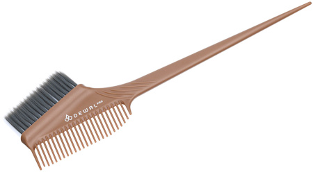 Фото Кисть для окрашивания DEWAL JB43brow, с прямой щетиной, разной длины, широкая 55 мм, коричневая (Кисти для окрашивания волос)