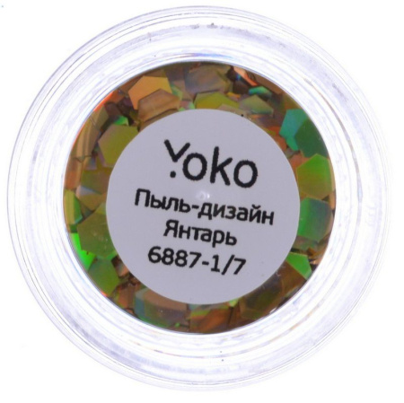 Фото Пыль для дизайна ногтей Yoko Y 6887-1/7, янтарь (Пыль для дизайна ногтей)