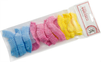 Шапочки Шарлотта MDC-199200 одноразовые, разноцветные, 10 шт.