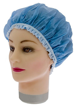 Шапочка для душа Sibel 508103303 голубая с белой резинкой