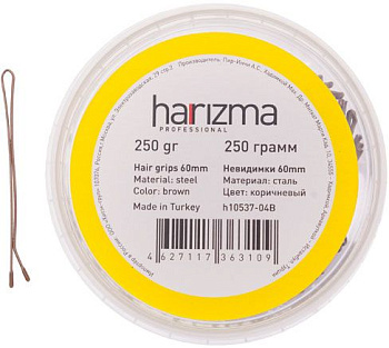 Невидимки harisma h10537-04B прямые, 60 мм, коричневые, 250 гр.