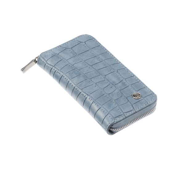 Фото Маникюрный набор GD 2153GBCR, 5 предметов, серо-голубой, крокодил (Маникюрно-педикюрные наборы)