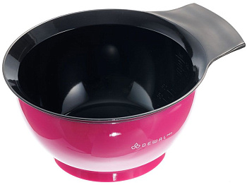 Чаша для краски Dewal T-006fuchsia, с ручкой с прорезиненной вставкой 330 мл