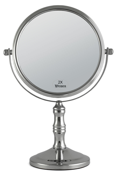 Фото Зеркало Weisen WS-C2215 настольное, 2Х-увеличение, d 15 см, h 26,5 см (Зеркала настольные)