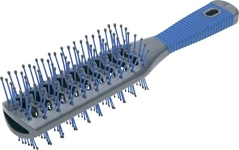 Расчёска щётка Dewal DW9526B-VA BLUE туннельная двухсторонняя, пластиковый штифт