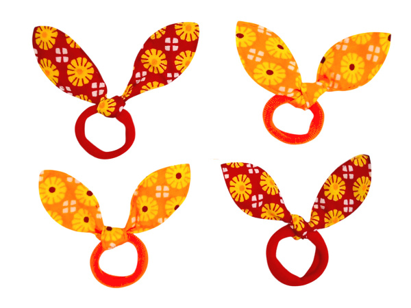 Фото Резинки для волос Weisen WS-104AA-3, красный/оранжевый, 4 шт. (Резинки)