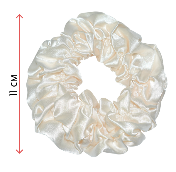 Фото Резинка для волос Weisen WSWB-2-5 атласная, большая, молочная (Резинки)
