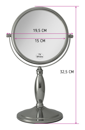 Фото Зеркало Weisen WS-C17 настольное, 7Х-увеличение, d 17 см, h 32,5 см (Зеркала настольные)