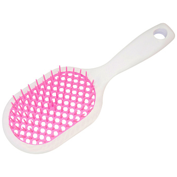 Расческа массажная Weisen WS-8586-LK-1 Белая, продувная, с пластиковыми штифтами, овальная, 23,5 см