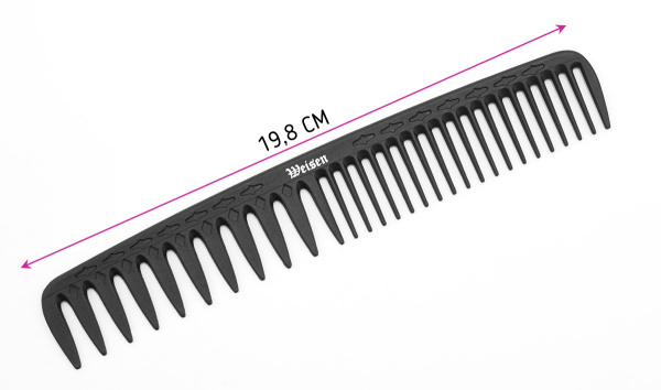 Фото Гребень для окрашивания Weisen CB121 комбинированный, карбон, 19,8 см, черный (Гребни)