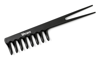 Гребень Weisen ABS-29139 Black с разделителем Ласточкин хвост, 19 см, черный