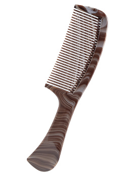 Гребень с ручкой Weisen WS-157, коричневый мраморный, 22,3 см