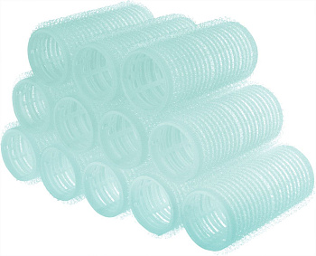 Бигуди на липучке harizma h10551-28 голубые, 28 х 63 мм, 12 шт.