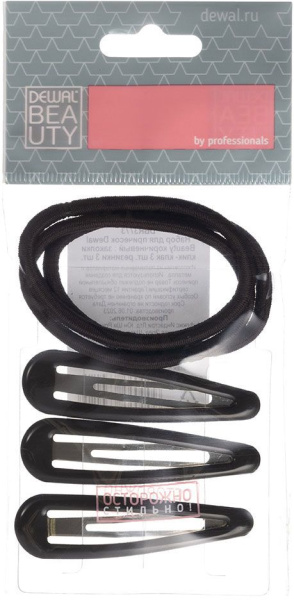 Фото Набор для причесок Dewal Beauty DBR3773 коричневый, заколки клик-клак 3 шт., резинки 3 шт. (Резинки)