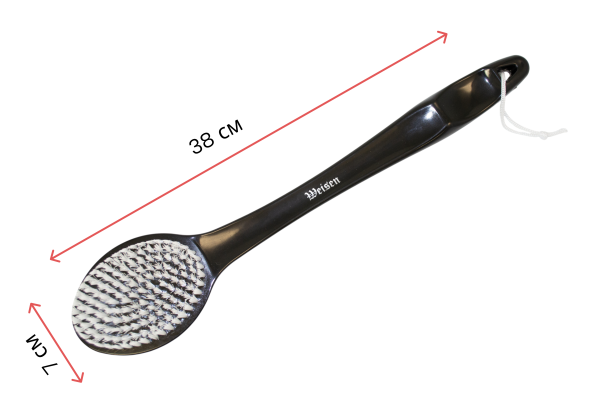 Фото Щетка для тела Weisen  PA03017 Black массажная, овальная, 37 см, черная (Щётки для тела)