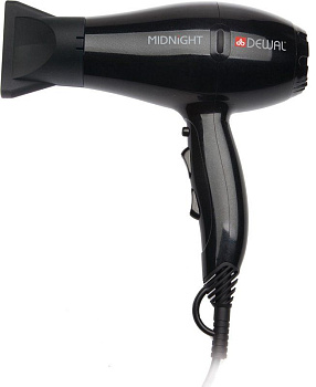 Фен Dewal Midnight 03-107 Black черный 2000 Вт, 2 насадки