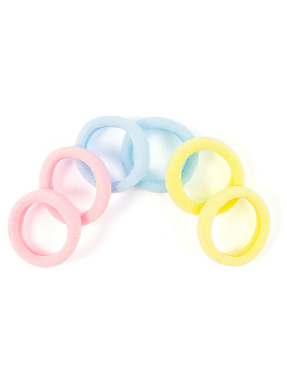 Резинки для волос Weisen WS-2446-1-21 Mix mini, голубой/желтый/розовый, 6 шт.