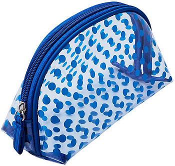 Косметичка Dewal Beauty BG-12blue серия "Горох"