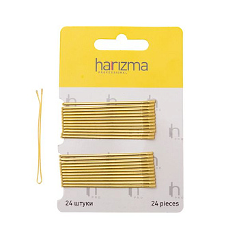Невидимки для волос harizma h10537-19 прямые, 60 мм 24 шт.