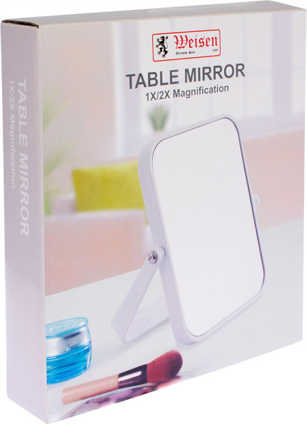 Фото Зеркало для макияжа Weisen BPO-1247, 2X увеличение (Зеркала настольные)