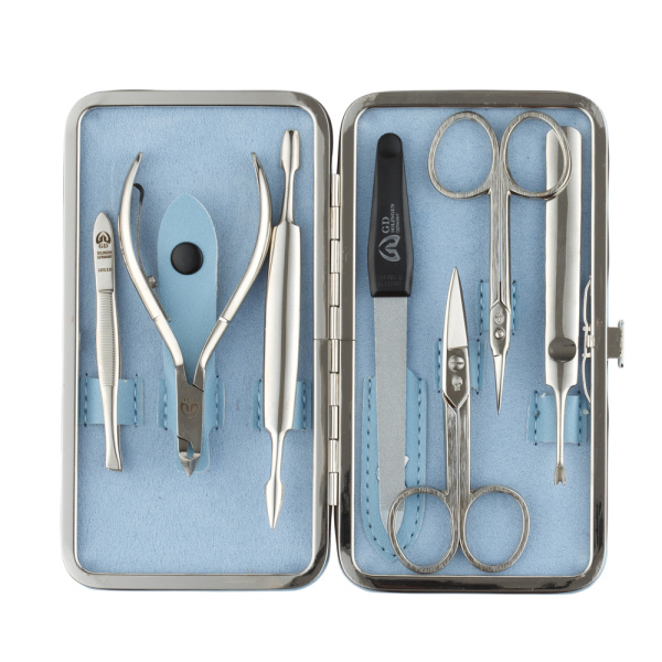 Фото Маникюрный набор GD 2171GBSM, 7 предметов, сего-голубой, гладкая кожа (Маникюрно-педикюрные наборы)