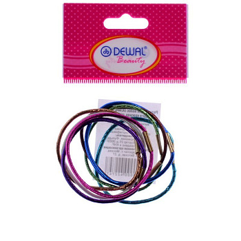 Резинки для волос Dewal Beauty DBR15 midi цветные блестящие, 8 шт.